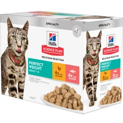 Kat Voeding|ohgreen Natvoer voor katten science plan adult perfect weight kip en zalm 85g multipack
