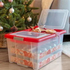 Sfeermakers|Ecocheques|ohgreen Nesta kerst box 51l met trays voor 40 kerstballen tr rood