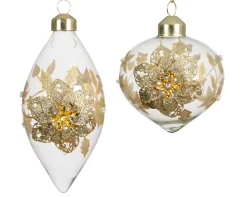Thema Classic|Kerstballen|ohgreen Olijf glas bloem decoratie