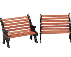 Lemax Kerstdorpen|ohgreen Park bench, set of 2