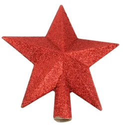 Kerstornamenten|ohgreen Piek ster glitter kerstrood