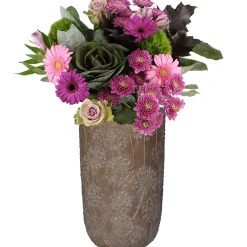 Potten En Vazen|ohgreen Planter paardebloem beton goud 18x18x30cm