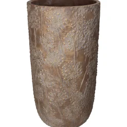Potten En Vazen|ohgreen Planter paardebloem beton goud 21x21x40cm