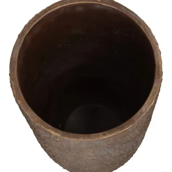 Potten En Vazen|ohgreen Planter paardebloem beton goud 21x21x40cm