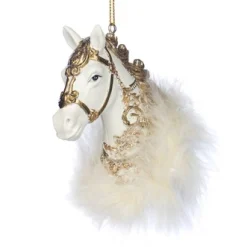 Kerstornamenten|ohgreen Pluizig koninklijk paardenhoofd ornament