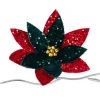 Kerstornamenten|ohgreen Poinsettia bloemclip met pailletten