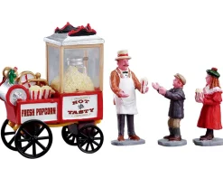 Lemax Kerstdorpen|ohgreen Popcorn seller, set of 4