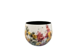 Potten En Vazen|ohgreen Pot floral white d15 h13