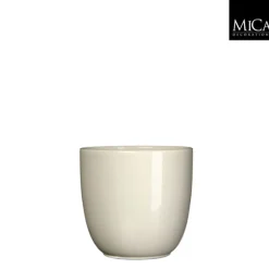 Potten En Vazen|ohgreen POT ROND TUSCA H14D14.5 CREME ES/13