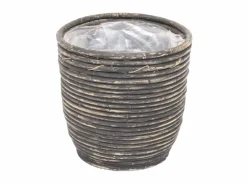 Potten En Vazen|ohgreen Pot round balloon stripe bw d24h24cm