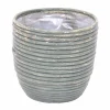 Potten En Vazen|ohgreen Pot round balloon stripe olive d18h16cm