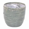 Potten En Vazen|ohgreen Pot round balloon stripe olive d15h14cm
