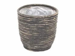 Potten En Vazen|ohgreen Pot round balloon stripe bw d18h16cm