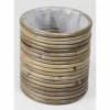 Potten En Vazen|ohgreen Pot round stripe grey d14h14cm