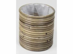 Potten En Vazen|ohgreen Pot round stripe grey d14h14cm