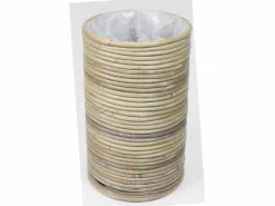 Potten En Vazen|ohgreen Pot round stripe grey d20h31cm