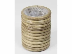 Potten En Vazen|ohgreen pot round stripe grey d8h10cm