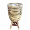 Sfeermakers|ohgreen Pot streep grijs houten pootjes