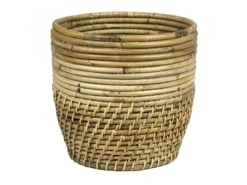 Potten En Vazen|ohgreen Pot stripe/lombok grey d21h20cm