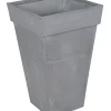 Metaal|ohgreen Pot zinc vierkant hoog old look 37x60
