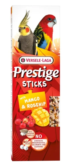 Werelddierendag|Vogels Voeding|ohgreen Prestige sticks grote parkieten met mango & rozenbottel - 2 stuks 140g