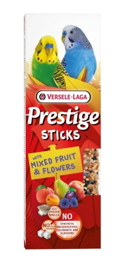 Vogels Voeding|ohgreen Prestige sticks kleine parkieten met gemengd fruit & bloemen - 2 stuks 60g