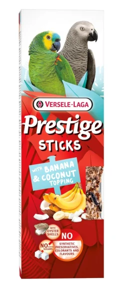 Werelddierendag|Vogels Voeding|ohgreen Prestige sticks papegaaien met banaan & kokos-topping - 2 stuks 140g