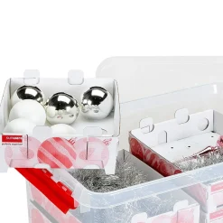 Sfeermakers|Ecocheques|ohgreen Q-line kerst box 45l met trays voor 98 kerstballen tr rood