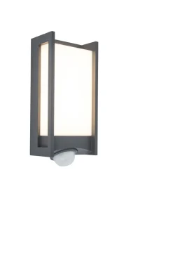 Verlichting|Ecocheques|ohgreen Qubo wandlamp security licht met sensor donkergrijs led 14w