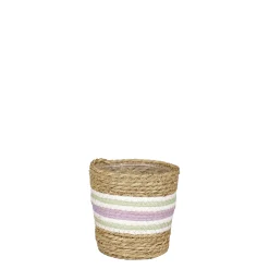 Potten En Vazen|ohgreen Rachel mand rond lila - h14xd14cm