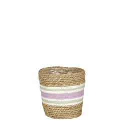 Potten En Vazen|ohgreen Rachel mand rond lila - h16xd16cm