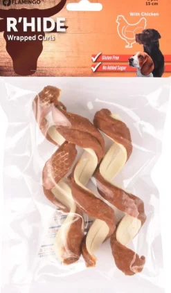 Hond Voeding|ohgreen R'hide chicken wrapped curl 15cm 3st 110gr