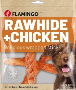 Hond Voeding|ohgreen R'hide staaf met kip 7/8mm 12cm 28-32st 350g