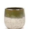 Potten En Vazen|ohgreen Rustic Pot dip 16,5x16,5x15,5 grn/znd