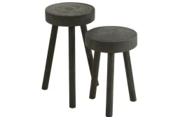 Sfeermakers|ohgreen S/2 krukjes paulown zwart (29x29x56cm)