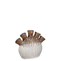 Potten En Vazen|ohgreen Saul tulpvaas carved - l25xb10xh21cm