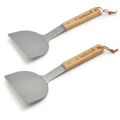 Accessoires En Onderhoud|Ecocheques|ohgreen Set van 2 plancha spatels uit rvs en hout 31cm FSC 100%