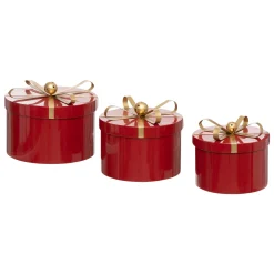Thema Classic|Kerstdecoratie|ohgreen Set van 3 ronde metalen dozen