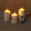Deco Verlichting Binnen|ohgreen Set van 3 rustieke wax led kaarsen met bewegende vlam berk wit