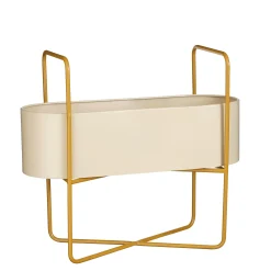 Potten En Vazen|ohgreen Shandy pot op standaard l.bruin - l54xb23xh48cm