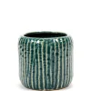 Potten En Vazen|ohgreen Sixties Pot ribbels blauw grijs d15,5 h14,5