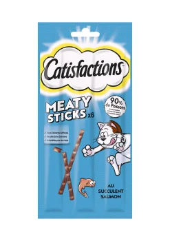 Kat Voeding|ohgreen Snacks voor katten |catisfaction stick zalm 14x30g