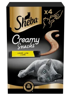 Kat Voeding|ohgreen Snacks voor katten |sheba creamy snack 4x12g kip