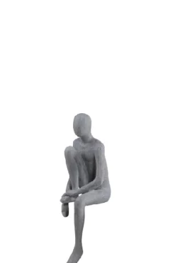 Beelden|ohgreen Standbeeld The Sitting Man Lifted Leg zandsteen grijs