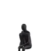 Beelden|ohgreen Standbeeld The Sitting Man Lifted Leg zandsteen antraciet