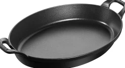 Koken|ohgreen Stapelbaar bord , ovaal 32 cm - zwart