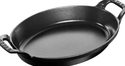 Koken|ohgreen Stapelbaar bord , ovaal 28 cm - zwart
