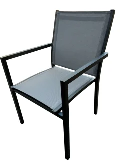 Tuinmeubelen|ohgreen Stoel Lucca antraciet/zilver grijs
