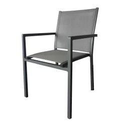 Tuinmeubelen|ohgreen Stoel Lucca antraciet/zilver grijs