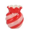 Potten En Vazen|ohgreen Sweety rood/roze vaas snoep 13x13